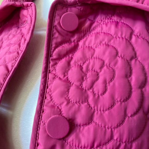 Talbots Quilted Rosette Magenta Puffer Barn Jacket size Small new with Tags - Picture 8 of 16